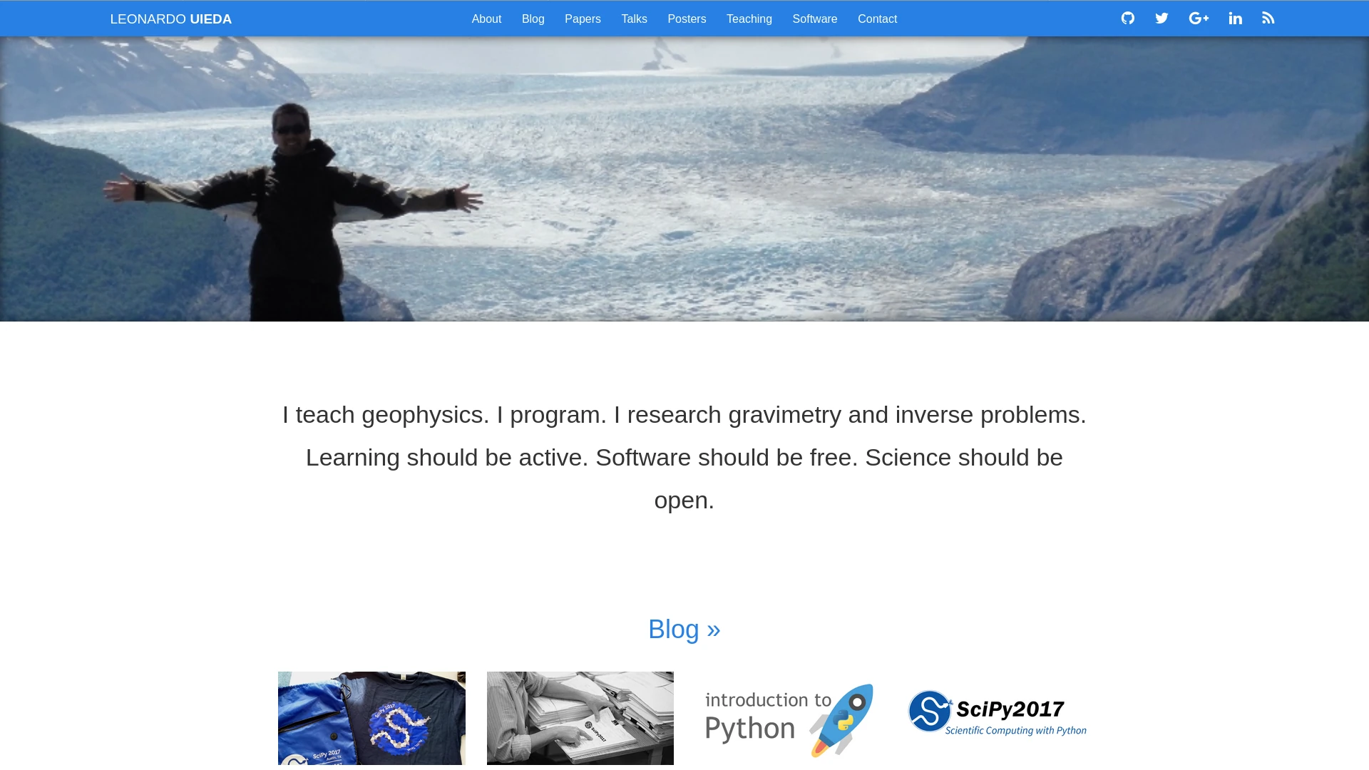 Screenshot of a website from the year 2017